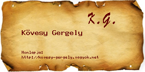 Kövesy Gergely névjegykártya