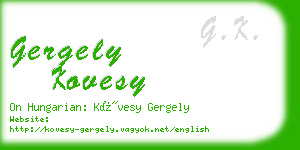 gergely kovesy business card